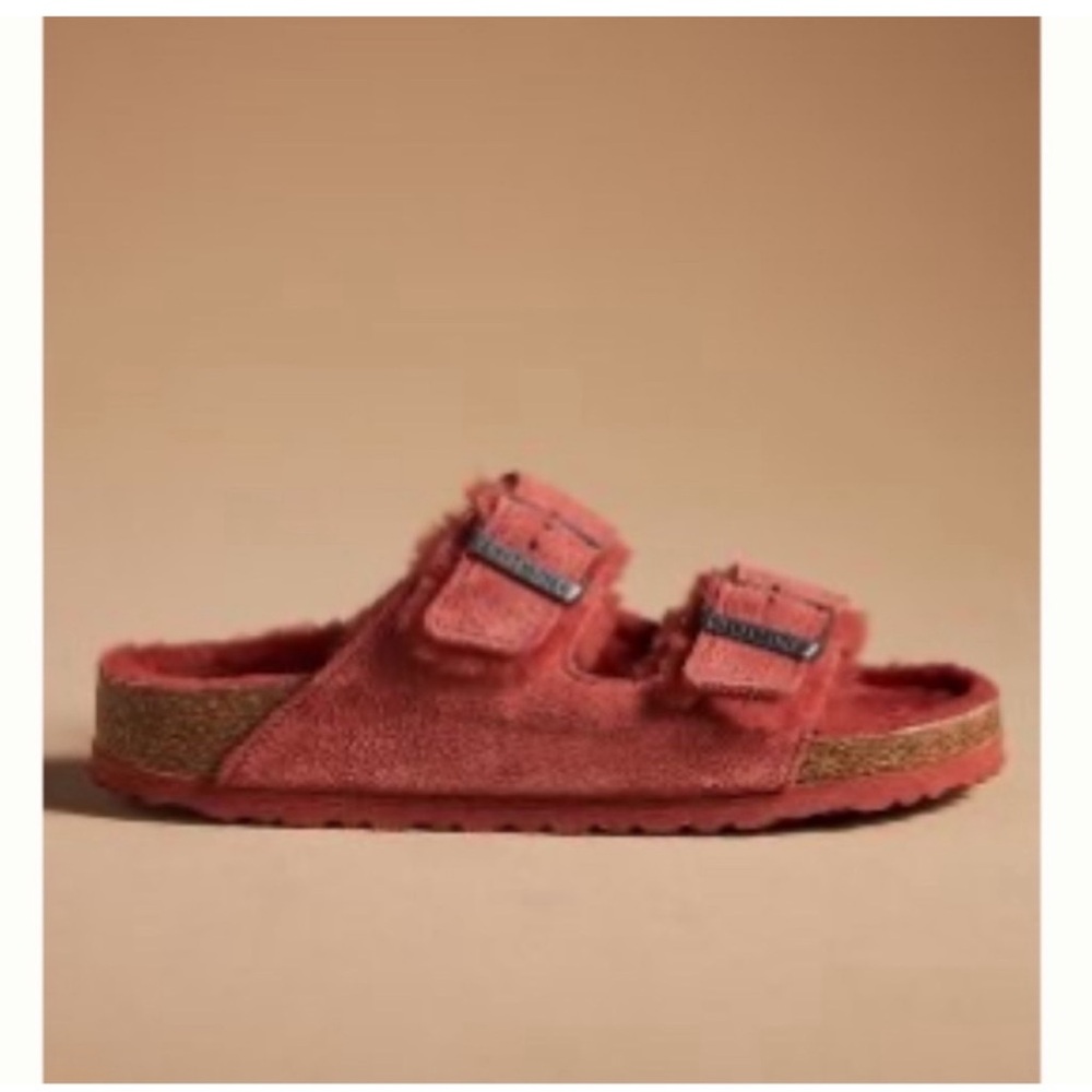 New in box Birkenstock sienna red Arizona sandals